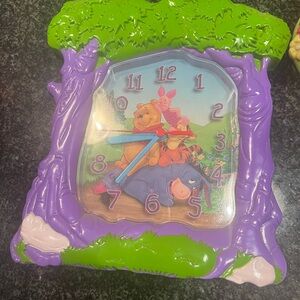 Purple Winnie the Pooh Wall Clock for Kids